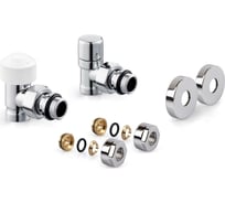 Термостатический набор для радиатора ROYAL THERMO Design Pro угловой, хром, 15 мм НС-1458116