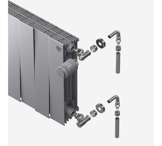 Термостатический набор для радиатора ROYAL THERMO Design Pro угловой, хром, 15 мм НС-1458116