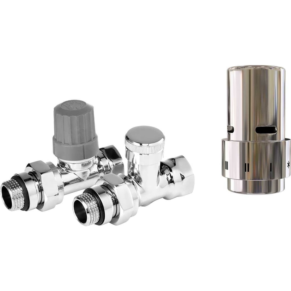 Термостатический набор ROYAL THERMO Design прямой, хром, 1/2" Click с