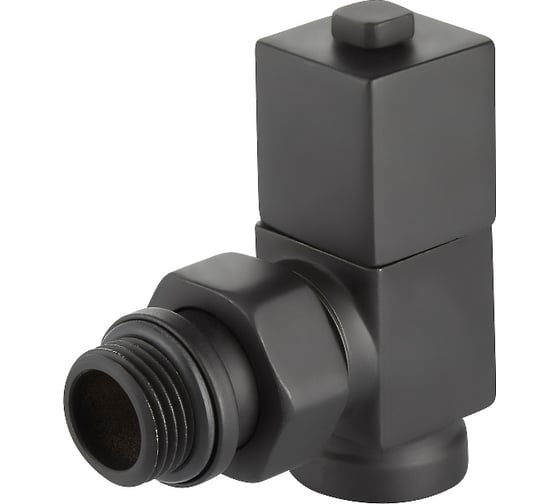 Набор дизайн-вентилей ROYAL THERMO CUBE угловой, черный, 1/2" НС-1422578