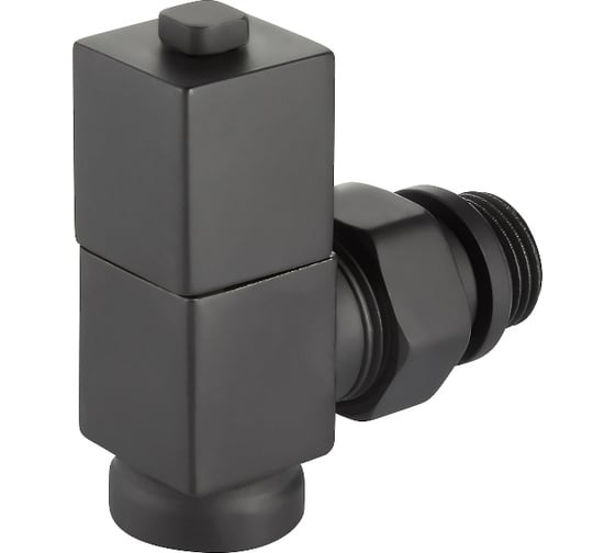 Набор дизайн-вентилей ROYAL THERMO CUBE угловой, черный, 1/2" НС-1422578