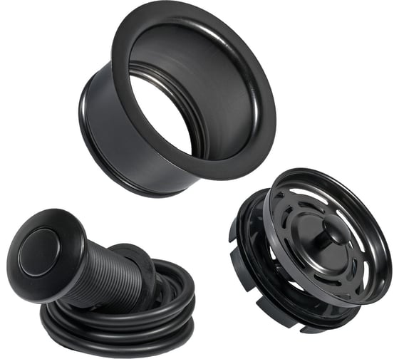 Комплект для измельчителя BORT фланец + кнопка, Black, Sink Strainer 93417135 1
