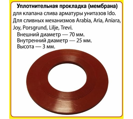 Силиконовая мембрана Сантехкреп Сантехник №30 для арматуры IDO ( мод. Arabia, Aria,Aniara, Joy,Porsgrund, Lilje,Trevi) 2.14.11.
