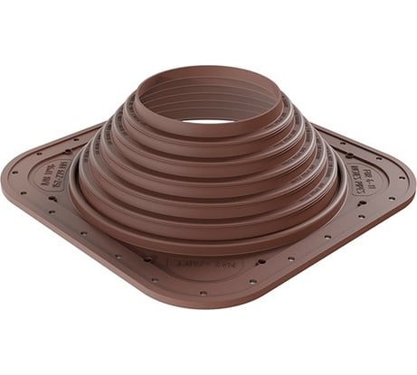Кровельная прямая проходка Borge №7 D152-279мм, фланец 380x380мм, коричневый 01.227.04.04.02.000.8017