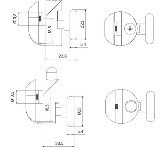 Ролики IDDIS 2 верхних, 2 нижних, одинарные, D=23 мм, серый, стекло 4 мм 966S23GR4DZ