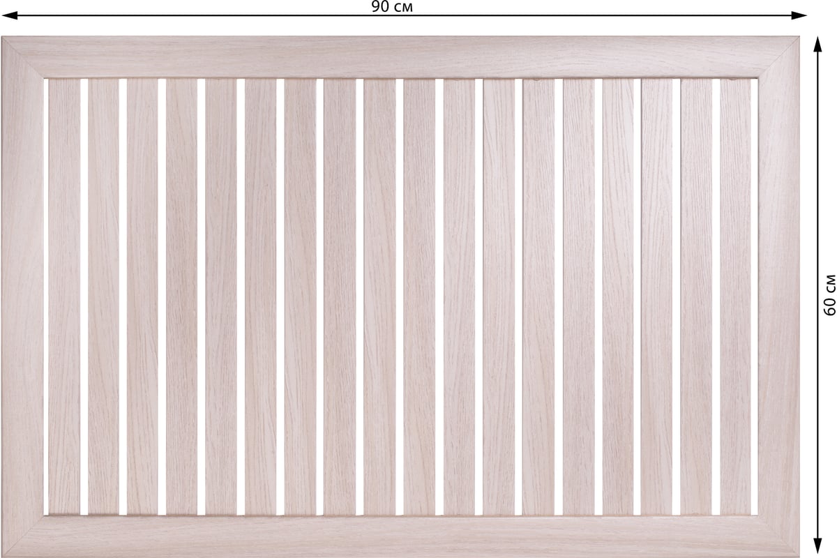 Реечный экран для радиатора Стильный Дом 90x60 см, Ясень светлый ...