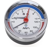 Аксиальный термоманометр MVI до 10 бар, 0C-120C, D80 мм, подключение G1/2 ATM.80.12010.04