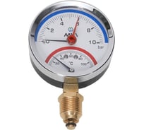 Радиальный термоманометр MVI до 10 бар, 0C-120C, D80 мм, с нижним подключением G1/2 RTM.80.12010.04