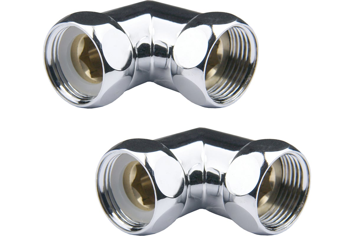 Угловое соединение для полотенцесушителя Point 1\"х1\" г/г, хром (пара ...