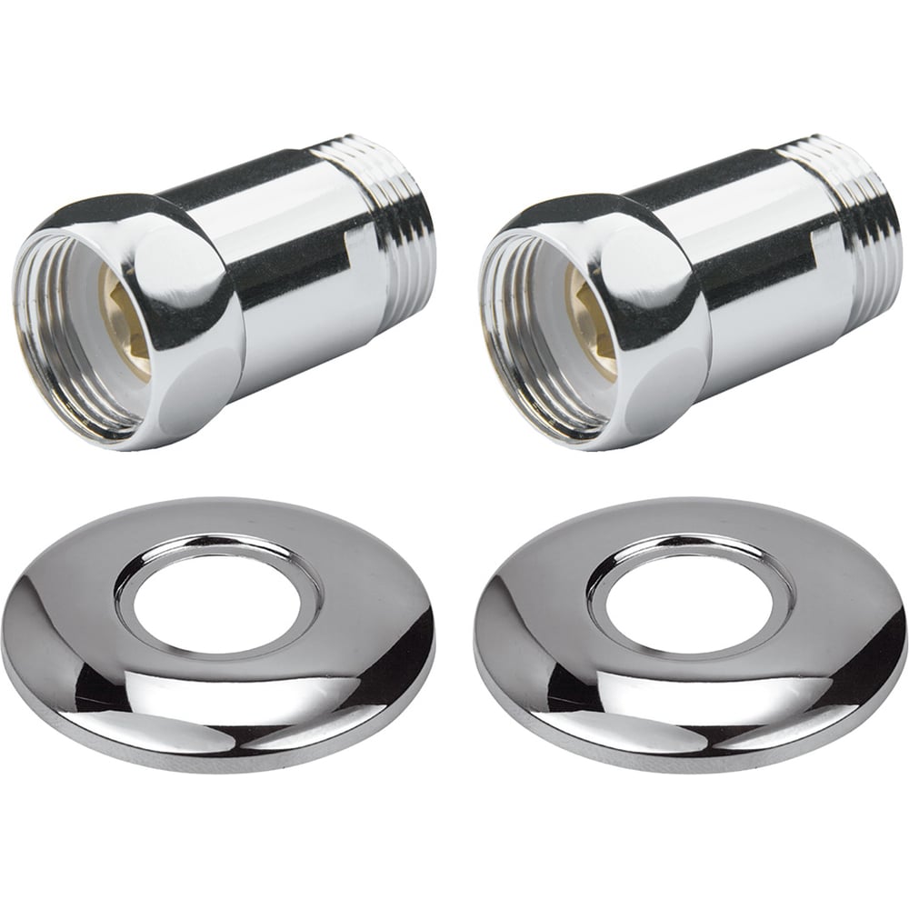 Прямое соединение для полотенцесушителя Point 1\"х1\" г/ш, хром (пара ...