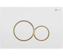 Клавиша смыва для инсталляции Point Виктория белая/золото PN44061WG