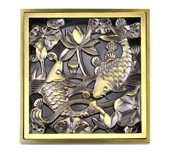 Насадка с рамкой и дизайн-решеткой BRONZE DE LUXE Рыбы 21980
