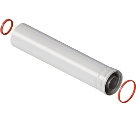 Коаксильный раструбный удлинитель дымохода ROMMER 60/100 l 1500 RCA-6010-001500 RG0091CSP6H5QE 1
