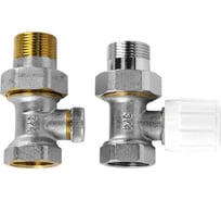 Комплект ручной регулировки для радиатора AQUALINK 3/4" прямой клапан ручной с американкой, клапан запорный ИС.030219
