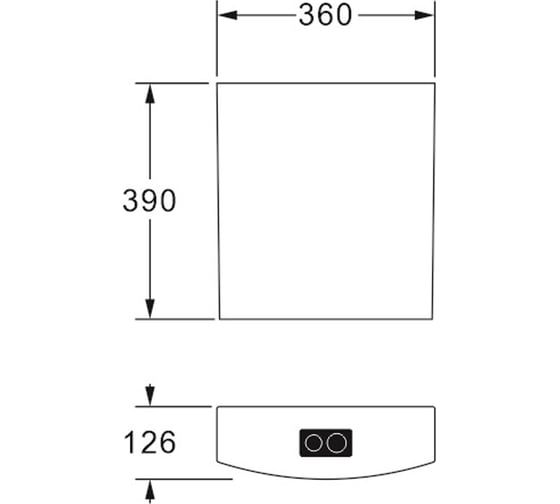 Пластиковый бачок Azario 360x126x390 AZ-206 с соединительной трубой  00081113
