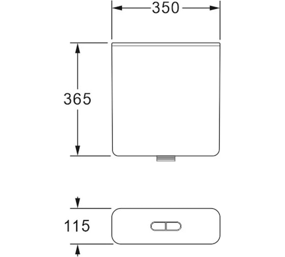 Пластиковый бачок Azario 350x115x365 AZ-217 с соединительной трубой 00081120