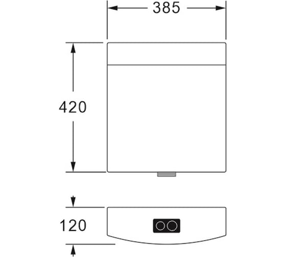 Пластиковый бачок Azario 385x120x420 AZ-210 с соединительной трубой 00081116