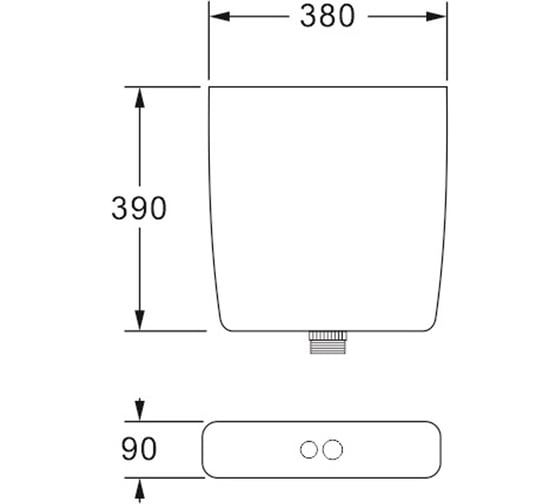 Пластиковый бачок Azario 380x90x390 AZ-972 с соединительной трубой 00081112