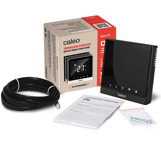Терморегулятор Caleo c732 (черный) встраиваемый цифровой, 3,5 квт 0К-00000781