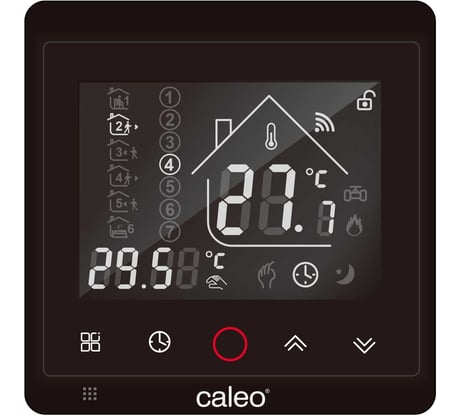 Терморегулятор CALEO с936 wi-fi black lux встраиваемый, цифровой, программируемый, 3,5 квт 0К-00000740