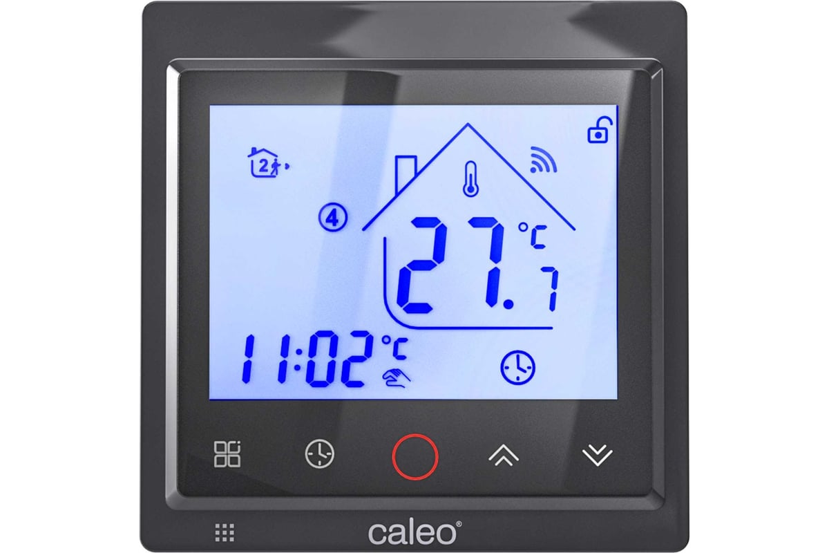 Терморегулятор CALEO с936 wi-fi black встраиваемый, цифровой .