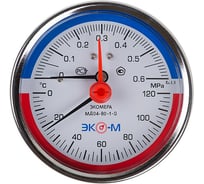 Термоманометр ЭКО-М Экомера с переходником на G1/2 осевой МД04-80-G-0,6МПа-120-L-40-ОИ