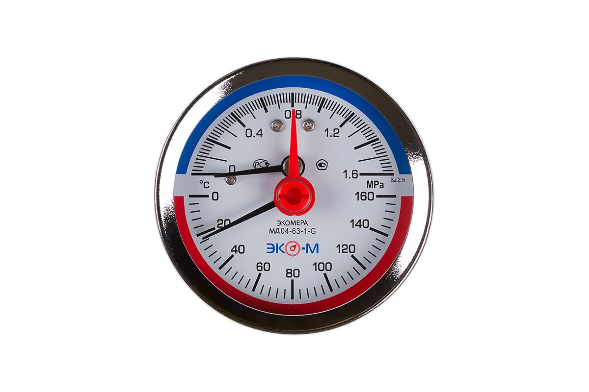 Термоманометр ЭКО-М Экомера с переходником на G1/2 осевой МД04-80-G-1 ...