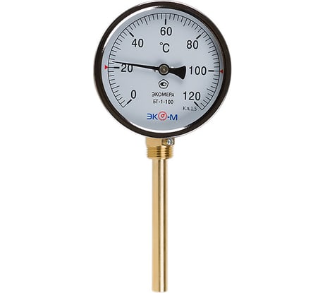 Биметаллический термометр ЭКО-М ЭКОМЕРА радиальный БТ-1-100-120С-L100-РИ