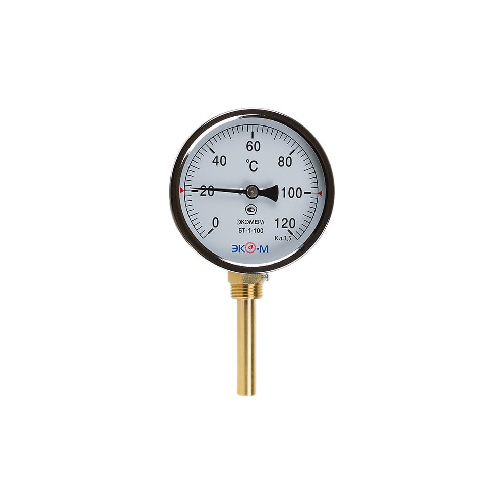 Биметаллический термометр ЭКО-М ЭКОМЕРА L=60 радиальный БТ-1-100-120С ...