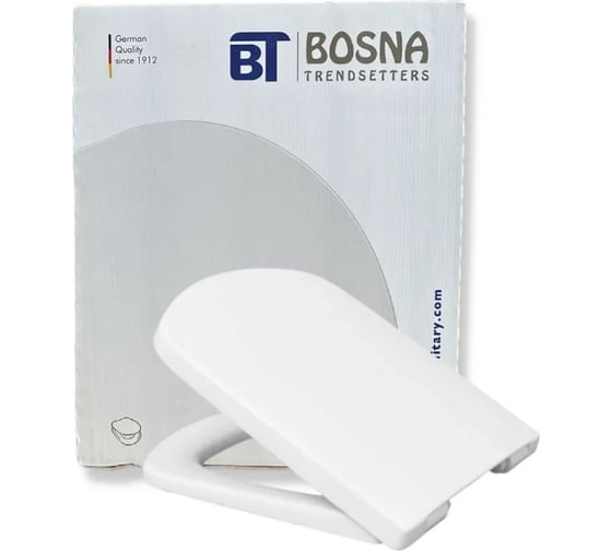 Сиденье Bosna Malmo с крышкой микролифт быстросъемное дюропласт белое 542869