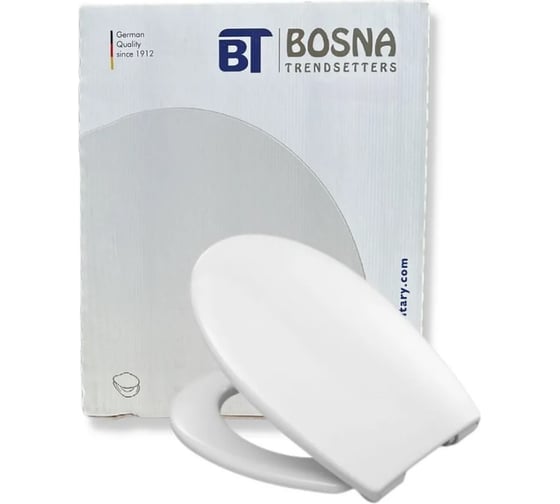 Сиденье Bosna Berlin с крышкой микролифт быстросъемное дюропласт белое 542875