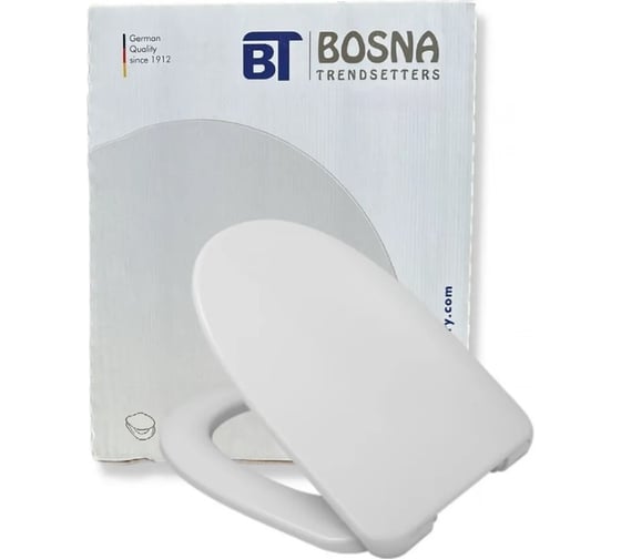 Сиденье Bosna Hamburg с крышкой микролифт быстросъемное дюропласт белое 542882 1