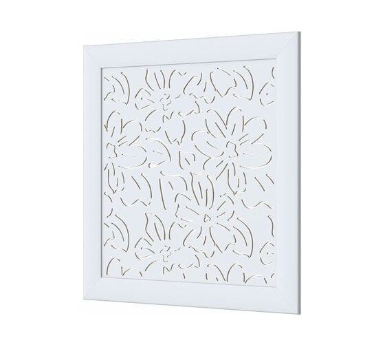 Экран для радиатора Cosca Decor Fresa перфорация, цветы, 600x600 мм, белый СПБ072682