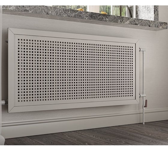 Декоративный экран для радиаторов и батарей Cosca Decor Стандарт 570x870 мм, белый, квадро 10-20, рамка СПБ004358