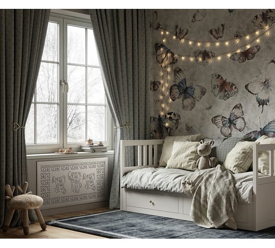 Экран для радиатора Cosca Decor Fresa перфорация, мишки, 600x1200 мм, белый СПБ072555