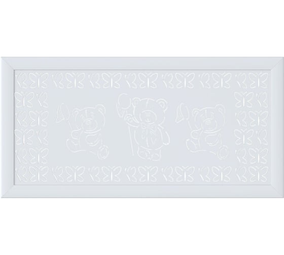Экран для радиатора Cosca Decor Fresa перфорация, мишки, 600x1200 мм, белый СПБ072555