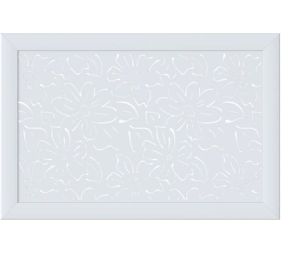 Экран для радиатора Cosca Decor Fresa перфорация, цветы, 600x900 мм, белый СПБ072588