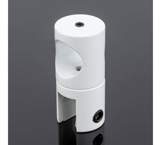 Держатель стекла SERVICE PLUS сквозной, ф19, белый матовый, латунь D02-507WM/brass
