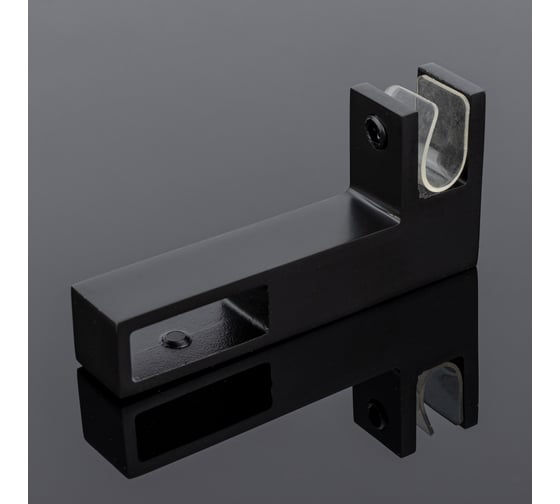 Держатель стекла SERVICE PLUS г-образный, сквозной, 30x10, черный матовый, sus304 S02-502BLK/sus304