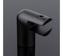 Держатель стекла SERVICE PLUS ф19, торцевой 90, черный матовый, латунь D02-509BLK/brass