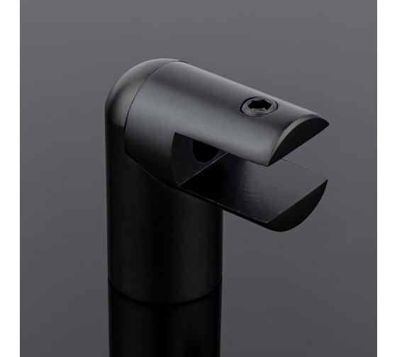 Держатель стекла SERVICE PLUS ф19, торцевой 90, черный матовый, латунь D02-509BLK/brass 1