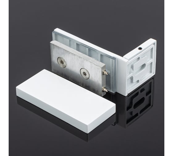 Коннектор стена-стекло SERVICE PLUS 90, с пластиной, белый матовый, sus304 K02-204WM/sus304