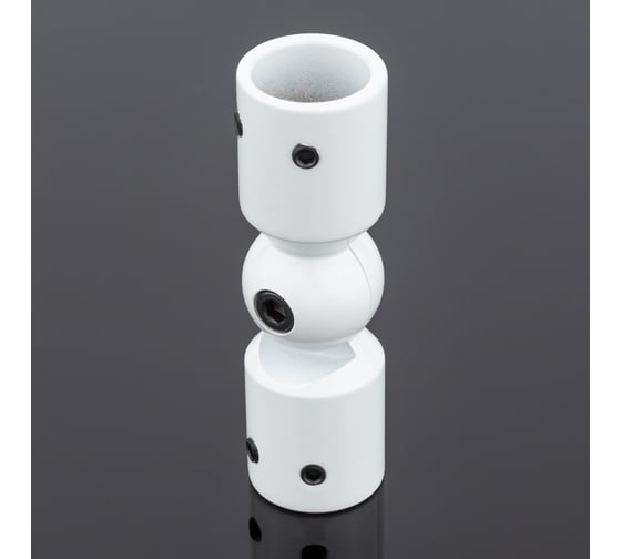 Соединитель трубы SERVICE PLUS ф19, 90-180, белый матовый, латунь S02-510WM/brass