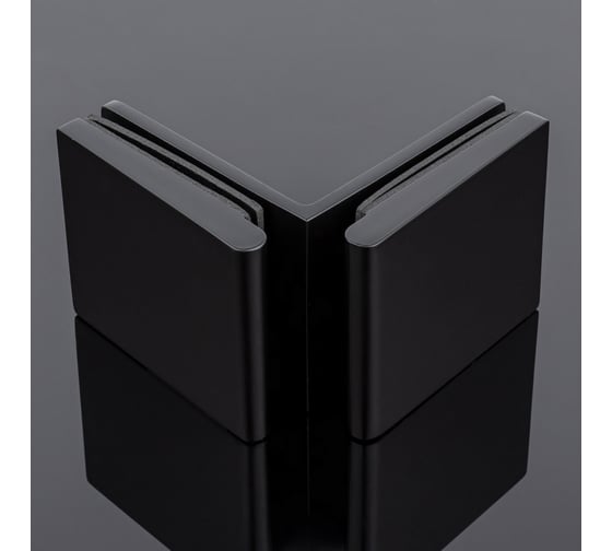 Коннектор стекло-стекло SERVICE PLUS 90, черный матовый, латунь K03-201BLK/brass 1