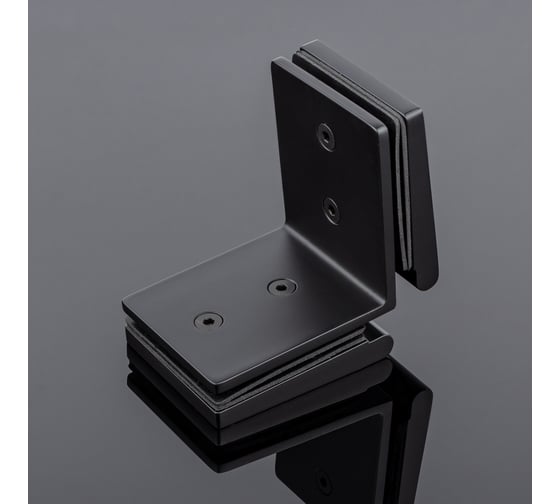 Коннектор стекло-стекло SERVICE PLUS 90, черный матовый, латунь K03-201BLK/brass