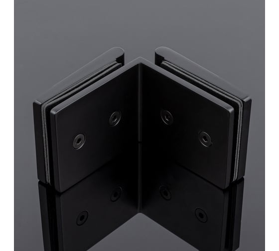 Коннектор стекло-стекло SERVICE PLUS 90, черный матовый, латунь K03-201BLK/brass