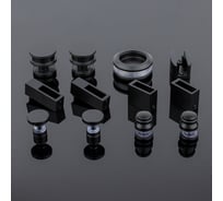 Комплект раздвижной системы для стеклянных душевых кабин SERVICE PLUS черный матовый, sus304 RS02-400BLK/SUS304