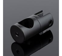 Держатель стекла SERVICE PLUS сквозной, ф19, черный матовый, латунь D02-507BLK/brass