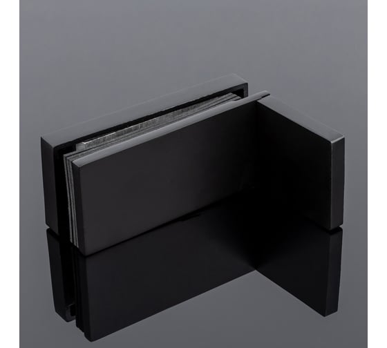 Коннектор стена-стекло SERVICE PLUS 90, с пластиной, черный матовый, sus304 K02-204BLK/sus304 1