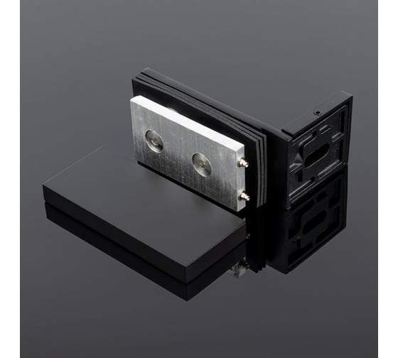 Коннектор стена-стекло SERVICE PLUS 90, с пластиной, черный матовый, sus304 K02-204BLK/sus304